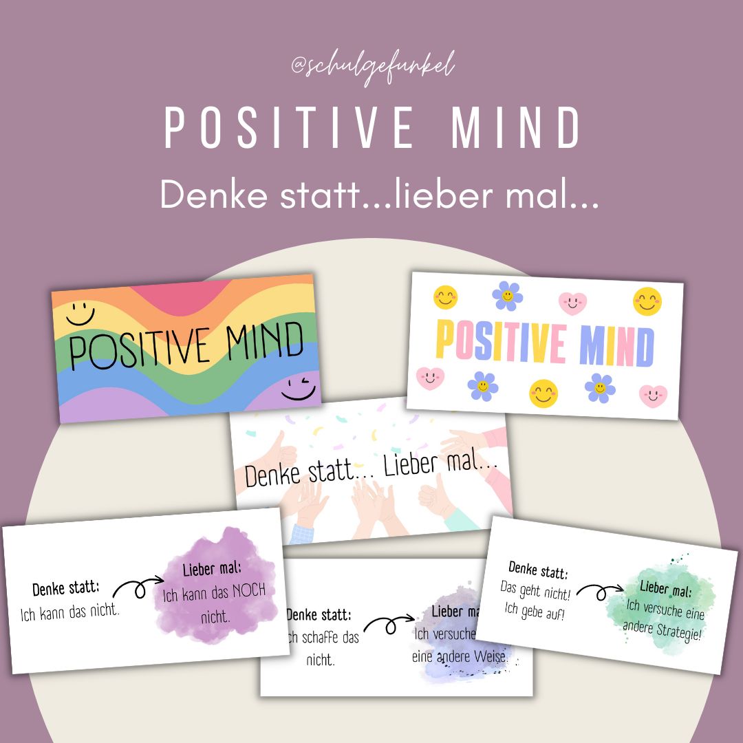 Positive Mind - 12 "denke statt...lieber mal..."-Karten
