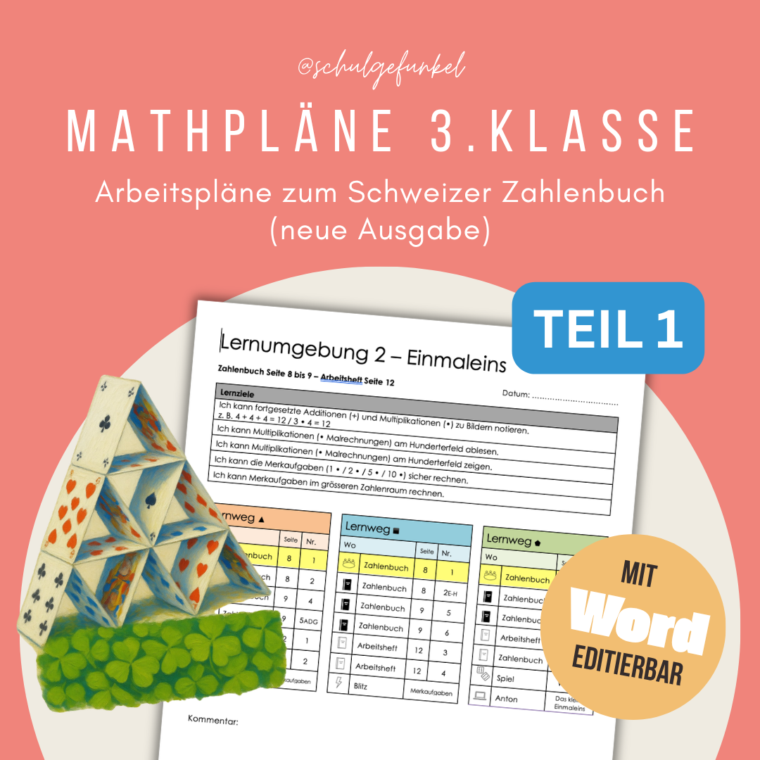 Mathpläne 3.Klasse (Teil 1)