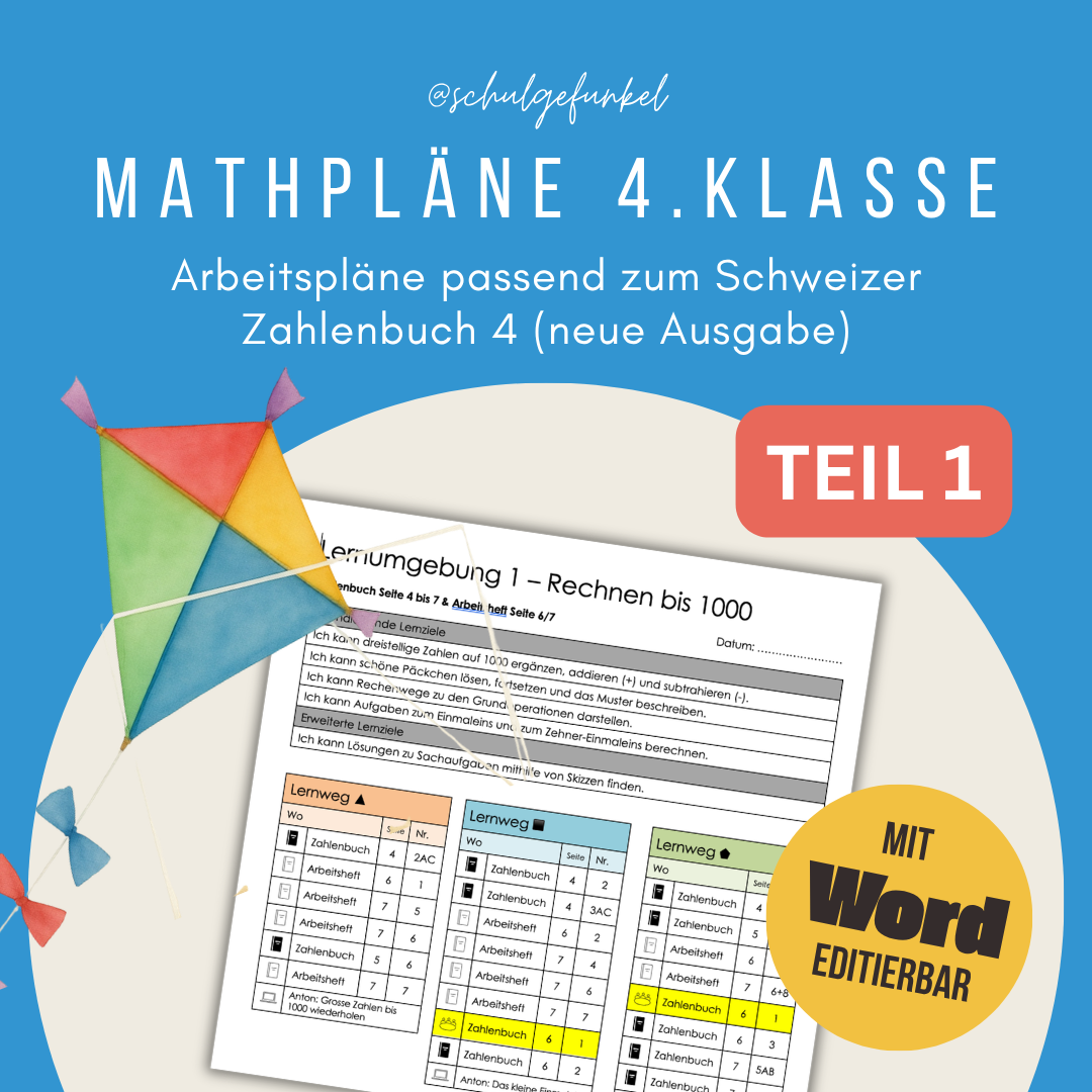 Mathpläne 4.Klasse (Teil 1)